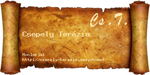 Csepely Terézia névjegykártya